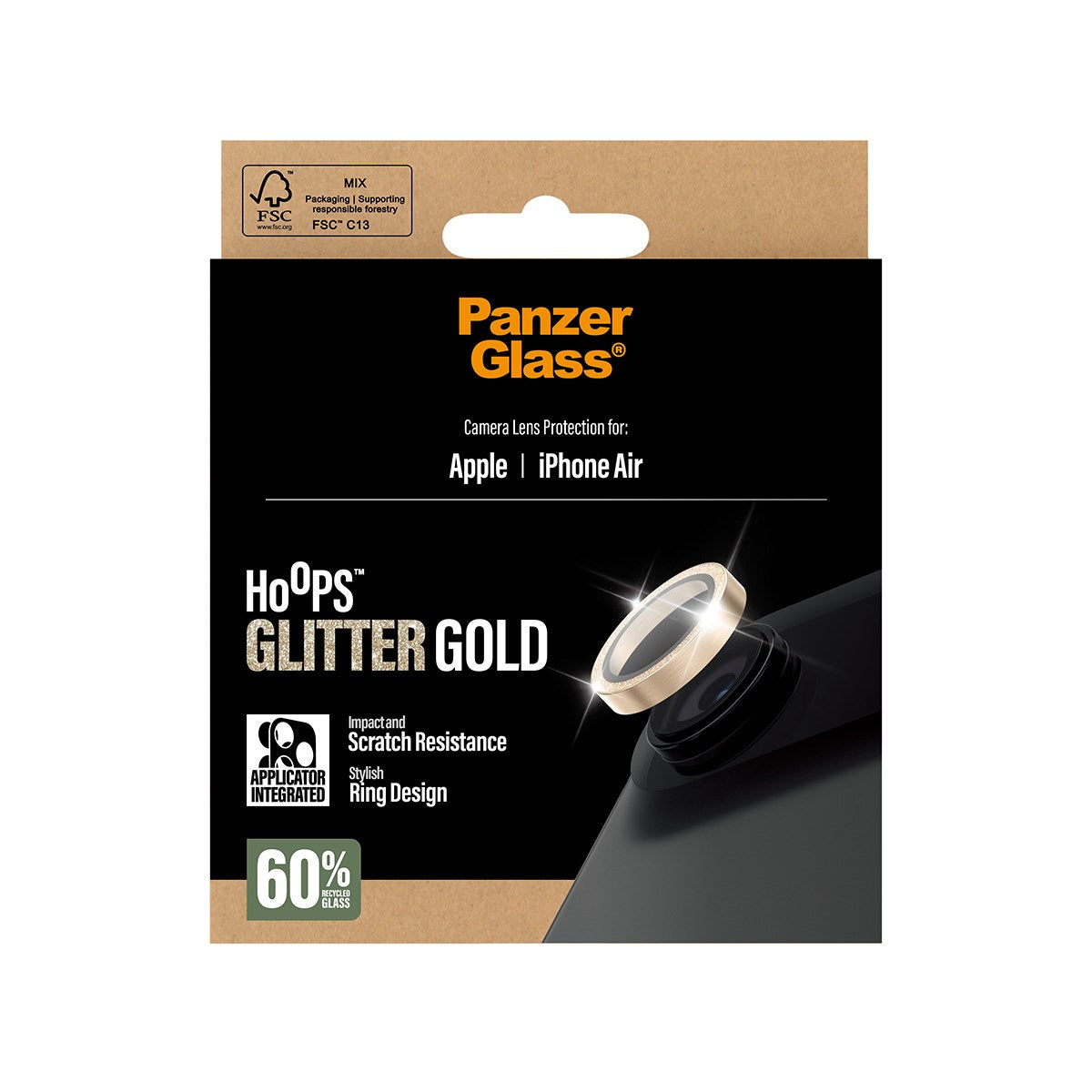 PanzerGlass® Hoops® Camera Lens Protector Glitter Gold iPhone Air
